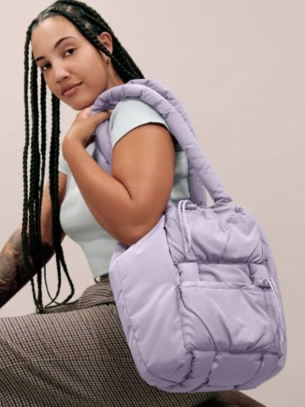 Dagne Dover Kal Drawstring Tote in Dusk Violet